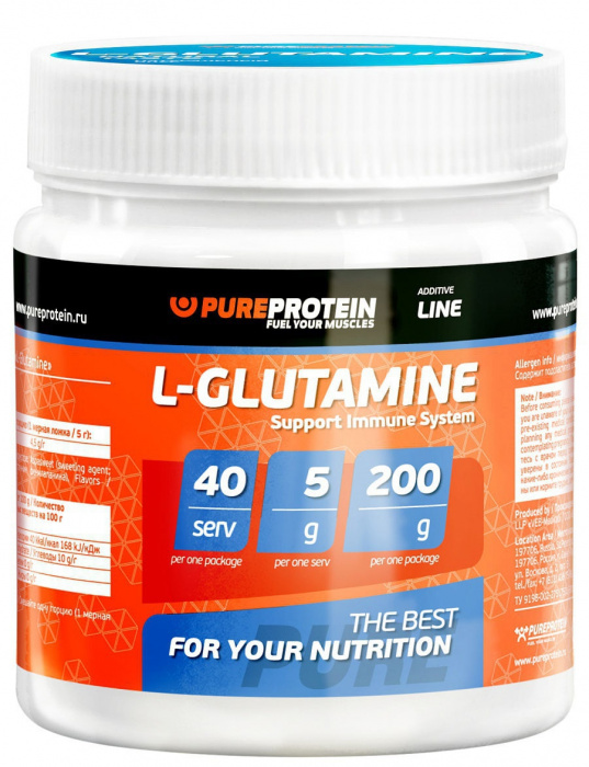 Глютамин Pure Protein Апельсин 200г.