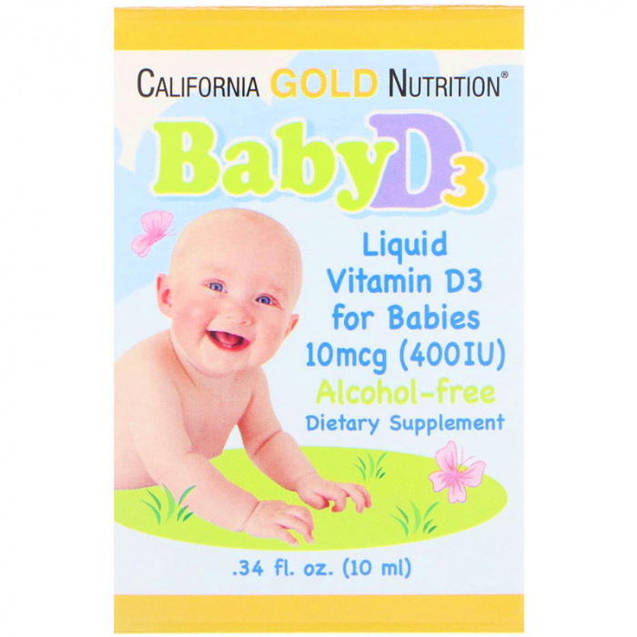California Gold Nutrition Витамин Д3 Детские капли 10мкг (400МЕ)