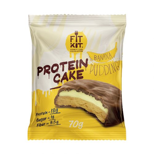 FITKIT Protein cake с начинкой 70г Банановый пудинг 1/24