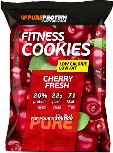 Печенье Fitness Cookies Pure protein , Свежая вишня  40гр.1/12 