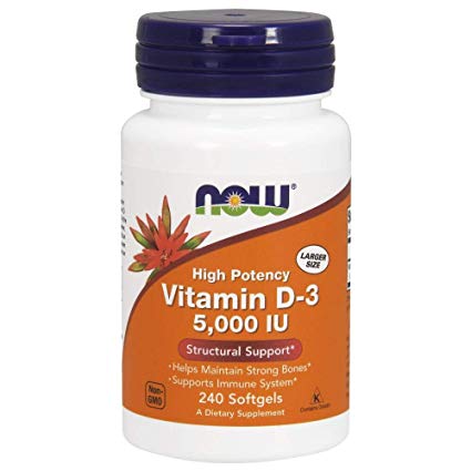 NOW. Vitamin D3 высокоактивный 5000ME 120caps
