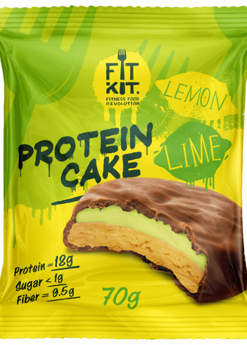 FITKIT Protein cake с начинкой 70г Лимон-Лайм 1/24