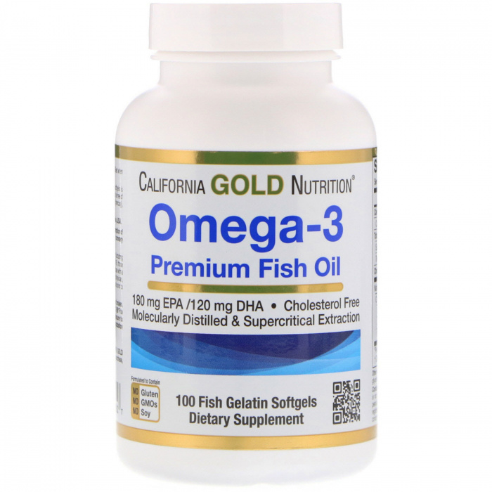 California Gold Nutrition Омега-3 Высшего качества 100 caps