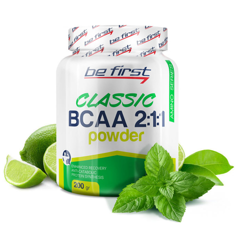Be first BCAA 2:1:1 Classic powder 200г мята-лайм