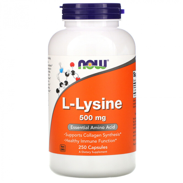 NOW. L-Lysine 500 mg 100 caps