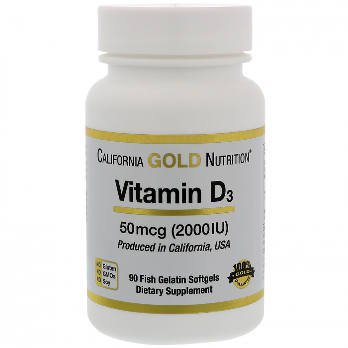 California Gold Nutrition Витамин Д3 125mcg 5000IU 90 softgels