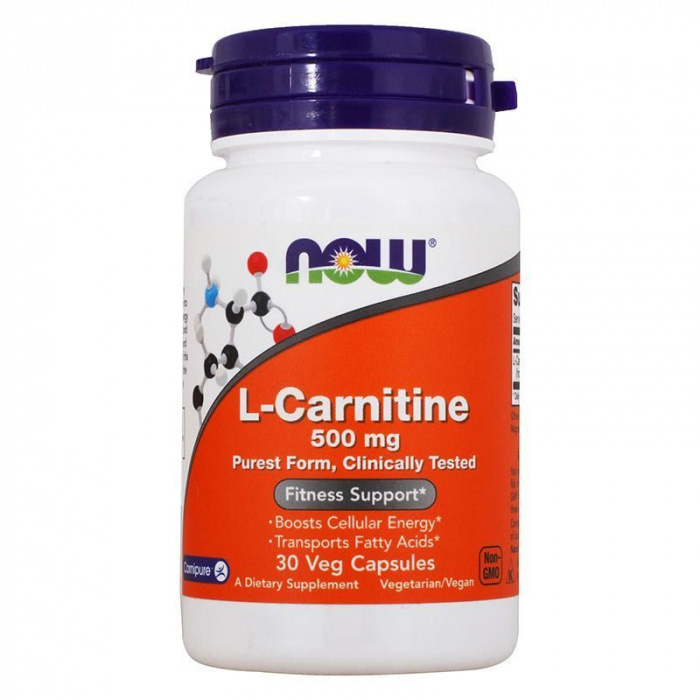 NOW. Carnitin 500mg 60 vcaps