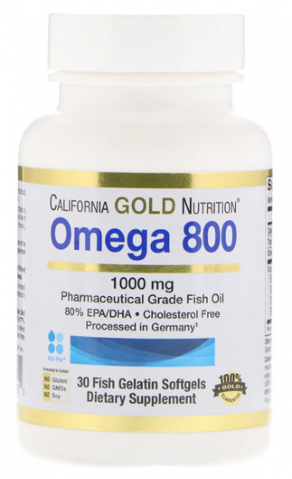 California Gold Nutrition Омега 800, 80% EPA/DHA 1000мг 90 капс