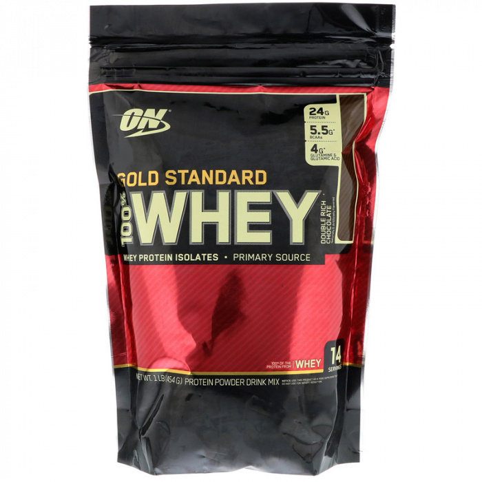 ON.Whey protein 100% Gold standart 1lb- Double Rich Chocolate(454г)