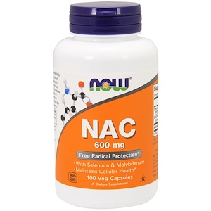 NOW. NAC (N-ацетил-цистеин) 600мг, 100 капс