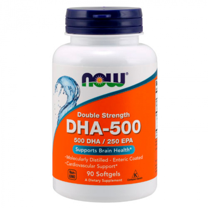 NOW. DHA 500 mg  90капс