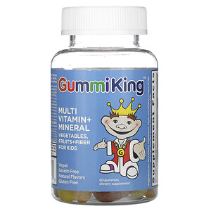 Gummi King Мультивитамины овощи, фрукты и клетчатка для детей  60 жеват.табл